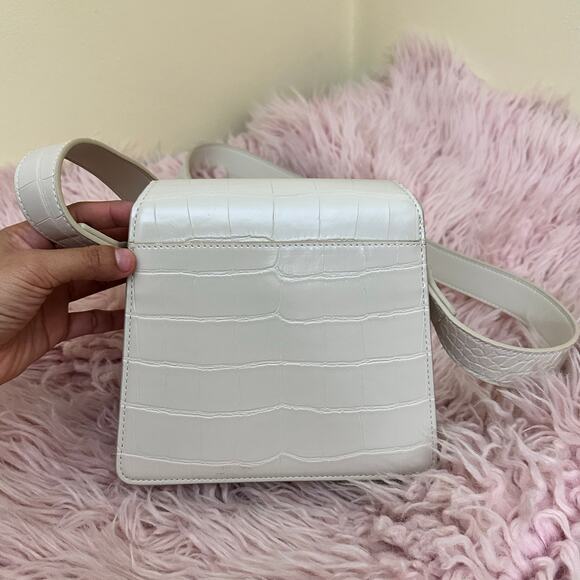 JW PEI FAE Top Handle Crossbody Ivory Croc White Cream - Picture 13 of 16